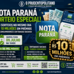 Nota Paraná realiza sorteio especial com R$ 10 milhões em prêmios na próxima quinta-feira (9)