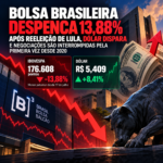 Bolsa brasileira despenca 13,88% após reeleição de Lula, dólar dispara e negociações são interrompidas pela primeira vez desde 2020